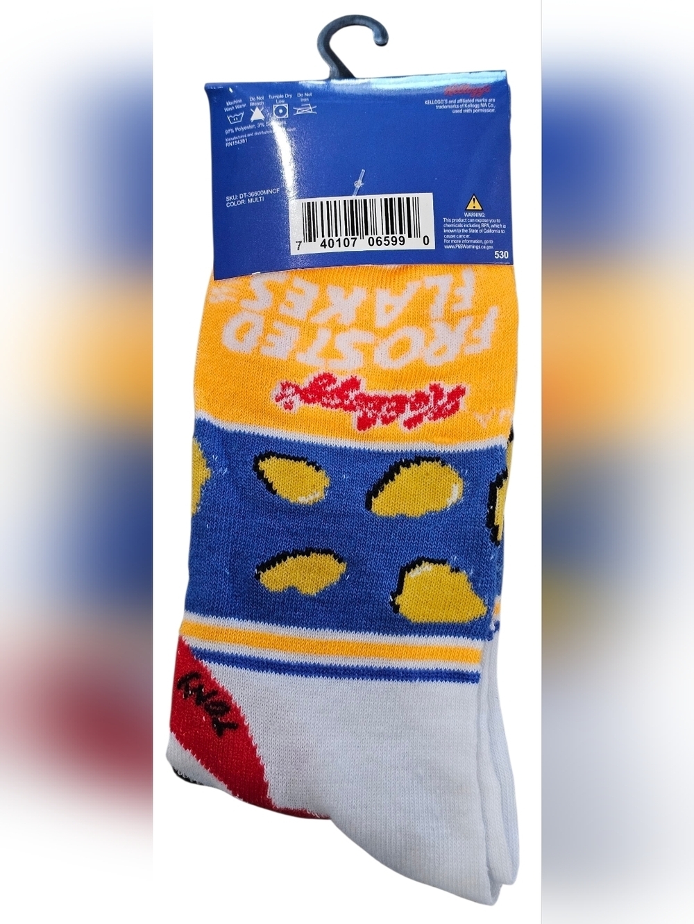 Novelty Men's Crew Socks, Frosted Flakes And Cap'n Crunch, Size 6-12, New - Picture 4 of 6